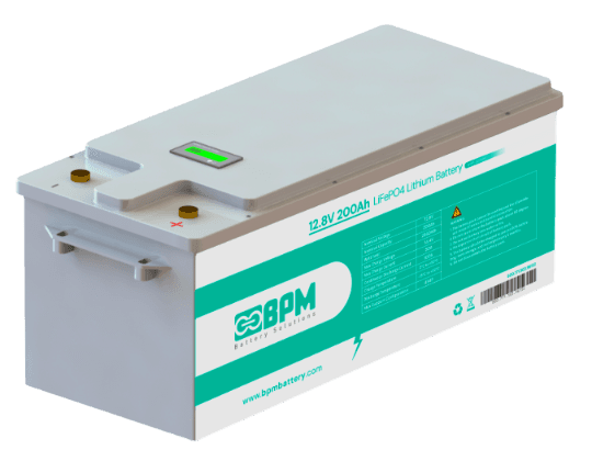 BPM 12.8V 200Ah LiFePO4 Lithium Battery with Display
